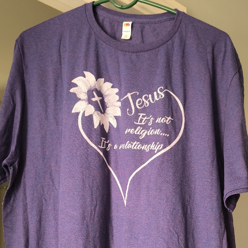 Purple Christian T-shirt NWOT